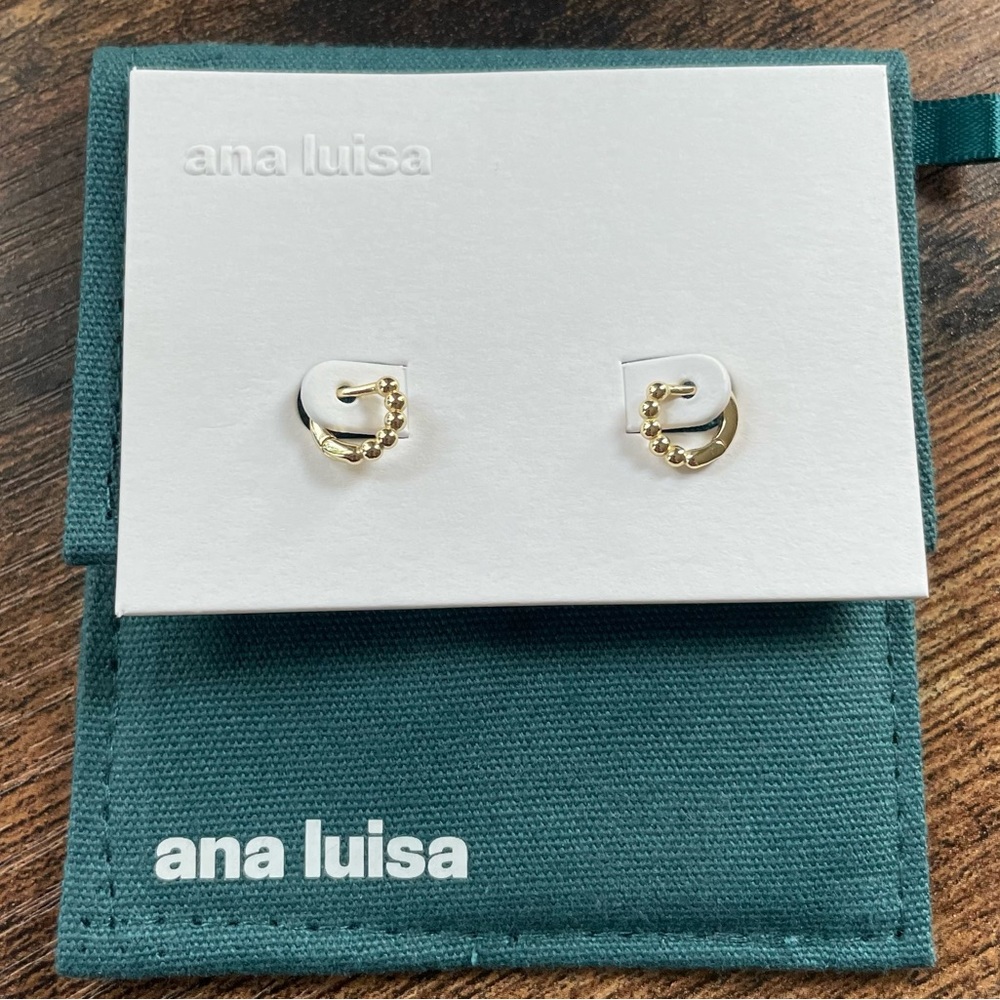 Ana Luisa Bex mini huggies Gold Beaded Mini Hoop Earrings